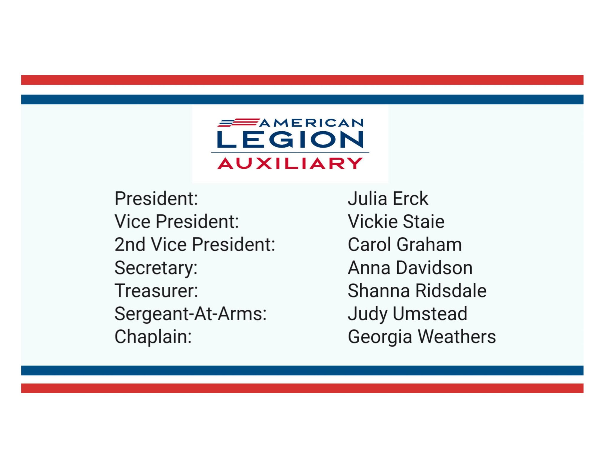 Officers - John B. Lyman American Legion Post 904